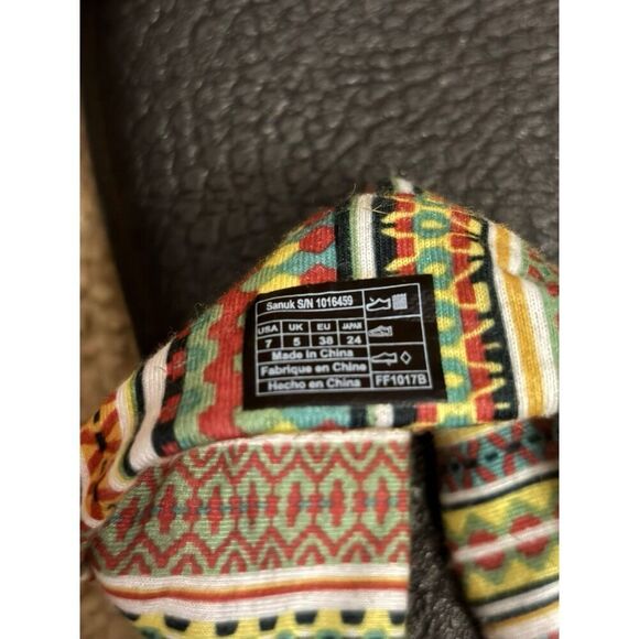 Sanuk Yoga Sling Thong Flip Flop Ella Sandals Womans Size 7 Multi Color Print - Picture 6 of 6